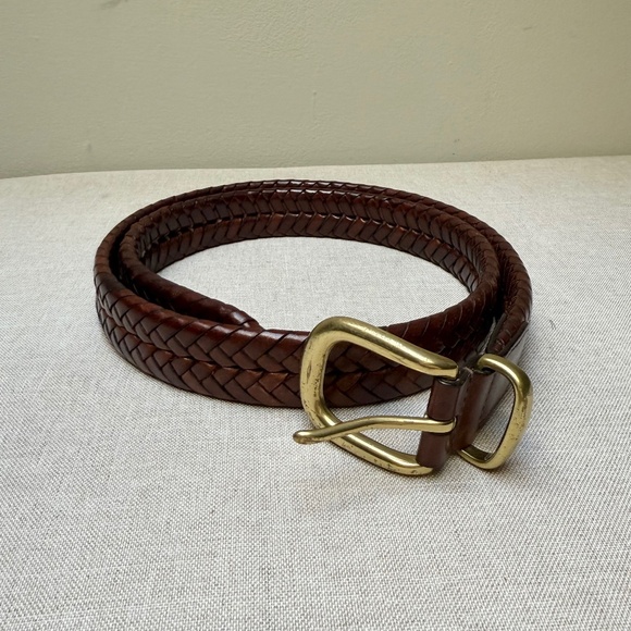 Men’s Braided Leather Coach Belt Size Large 36” - Picture 1 of 8